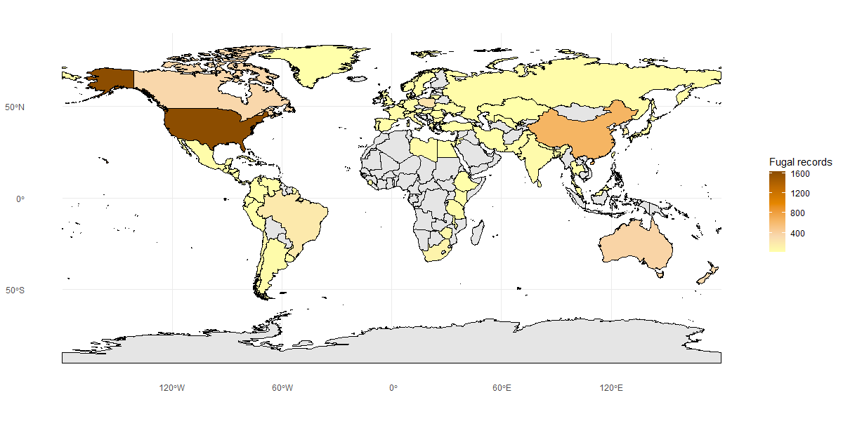 Global distribution of Botrytis cinerea